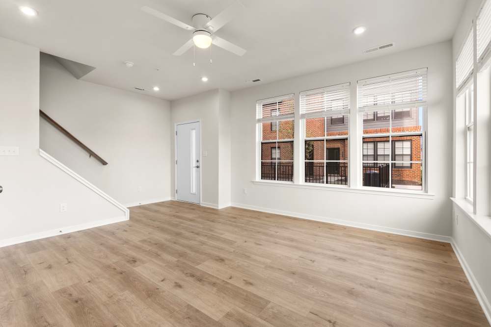 First floor room with plank flooring at The Westbrook at Brewer's Row in Richmond, Virginia