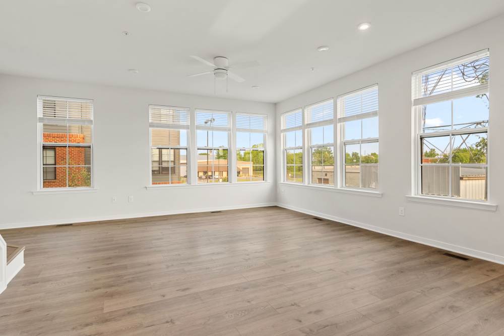 Light-filled open floor plan townhome at The Westbrook at Brewer's Row in Richmond, Virginia