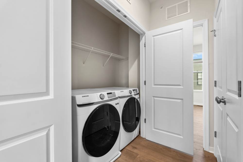 In-home washer and dryer at The Westbrook at Brewer's Row in Richmond, Virginia