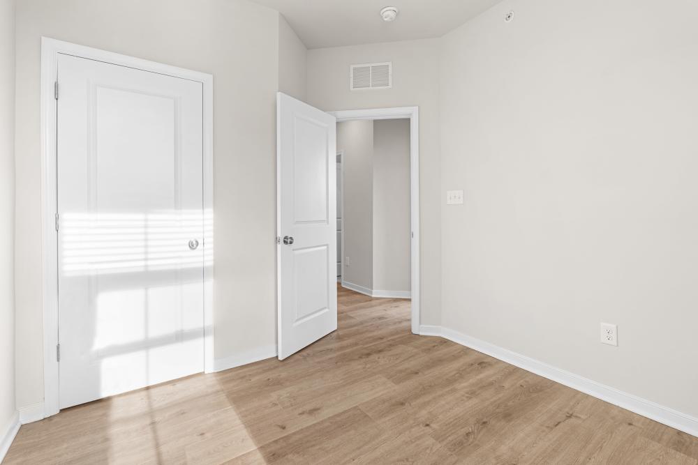 Guest bedroom with closet at The Westbrook at Brewer's Row in Richmond, Virginia