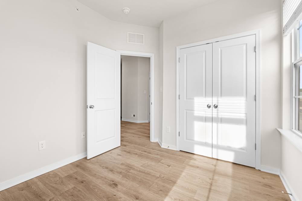 Bedroom with large closet at The Westbrook at Brewer's Row in Richmond, Virginia