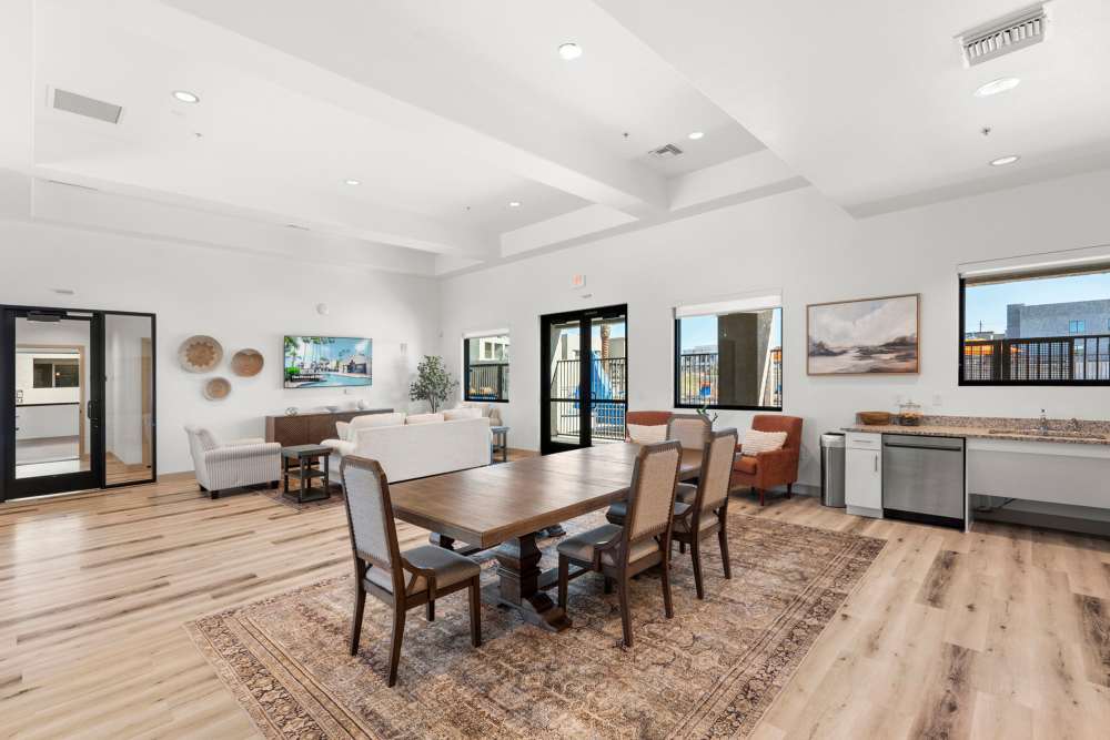 Clubhouse with wooden flooring at Olympus at Arroyo Verde in Tucson, Arizona