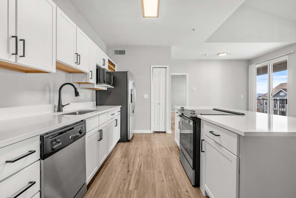 Apartment kitchen at Briargate on Main in Parker, Colorado