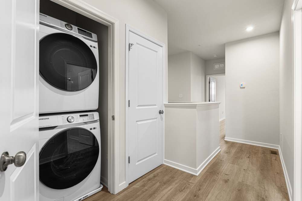 In-home washer and dryer units at The Westbrook at Brewer's Row in Richmond, Virginia