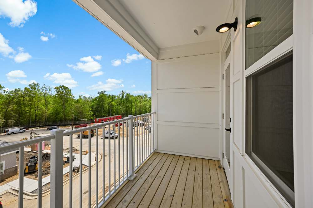 Patio with a view at Canopy on Western in Waldorf, Maryland