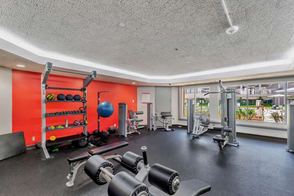 Fitness center at Promenade Towers in Los Angeles, California