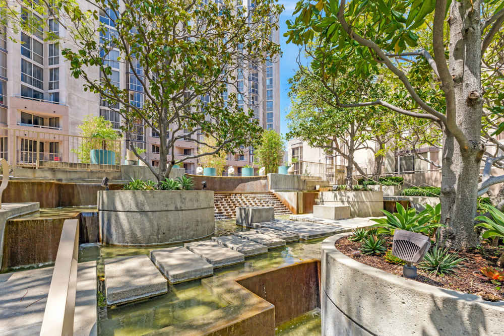 aerial view of the pool at Promenade Towers in Los Angeles, California