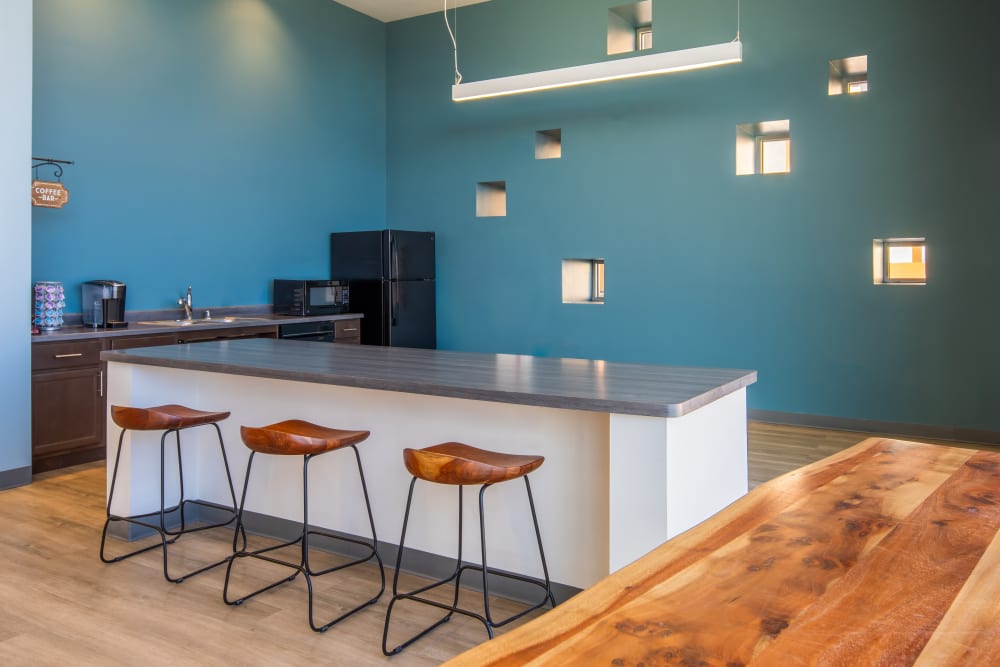 Clubhouse Kitchen and lounge at 550 Paseo Apartments in Rio Rancho, New Mexico
