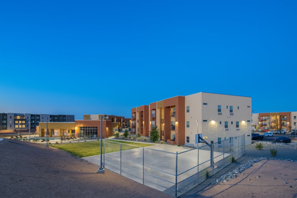View of sports courts at 550 Paseo Apartments in Rio Rancho, New Mexico