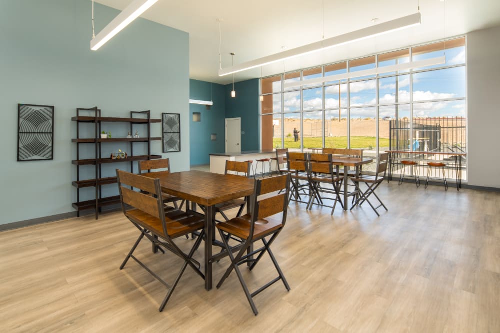 Clubhouse Kitchen and lounge at 550 Paseo Apartments in Rio Rancho, New Mexico
