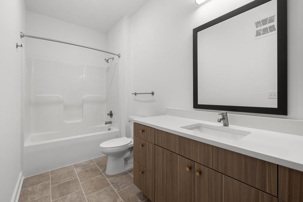 Spacious bathroom at The Alder on Dabney in Richmond, Virginia