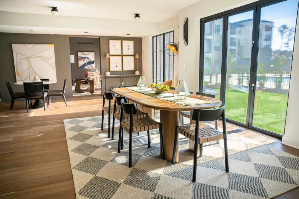 Indoor dining area at Westport Lofts in Belville, North Carolina