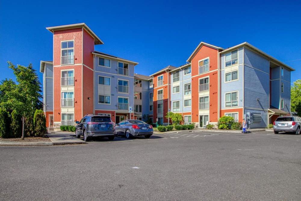 Parking lot at Blanton Commons in Beaverton, Oregon