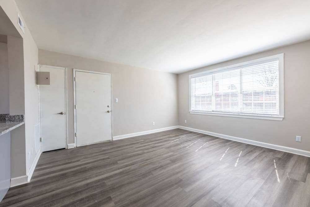 Wood-style flooring in a room at Parkwood Manor in Norfolk, Virginia