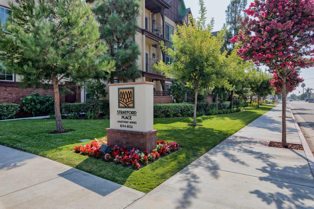 Signage outside of Windsor Court & Stratford Place in Westminster, California