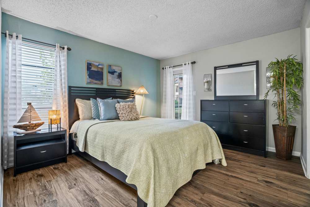 Model bedroom at Waterstone At Carrollwood in Tampa, Florida