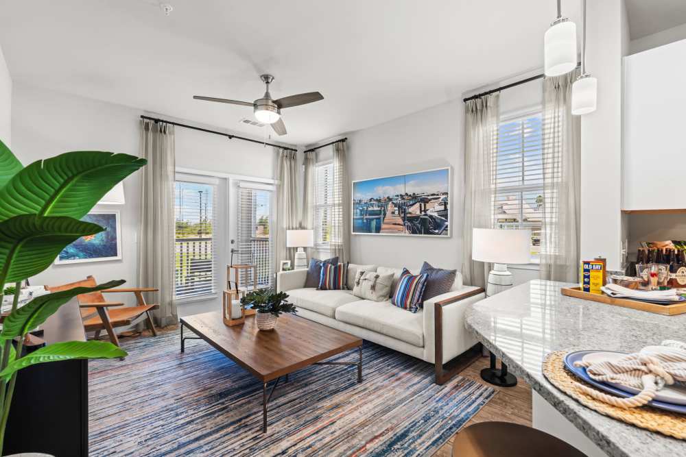 Well-equipped and comfortable living space at Mexico Beach Crossings in Mexico Beach, Florida