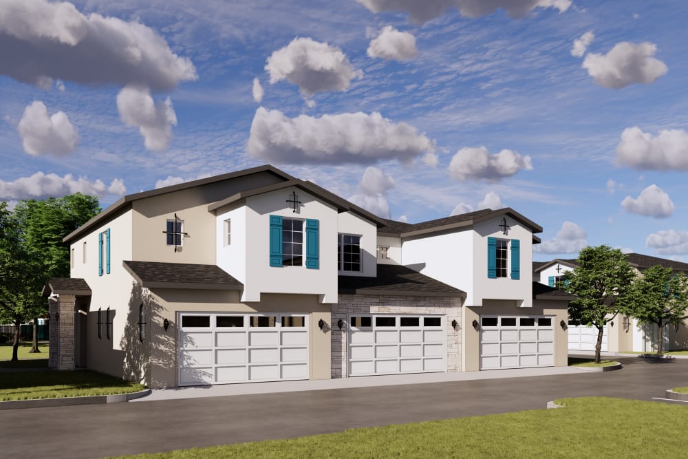 Townhome building with 3 units at Desert Meadows in Lancaster, California