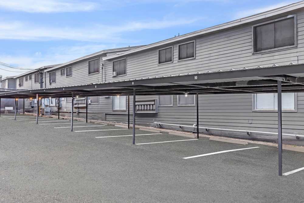 Community parking area at Flats On Wakefield in San Antonio,Texas
