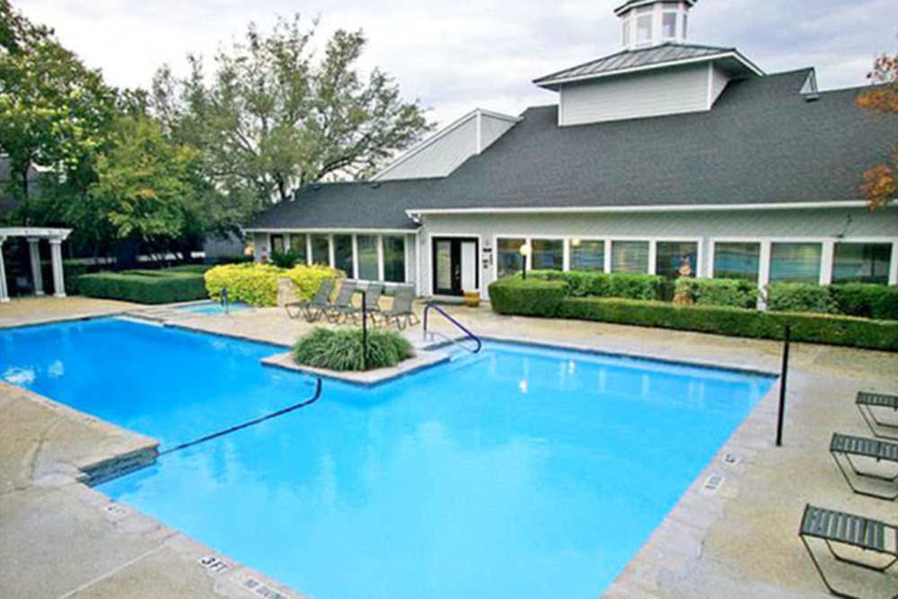 Resort-style swimming pool at Icon Apartments in San Antonio,Texas