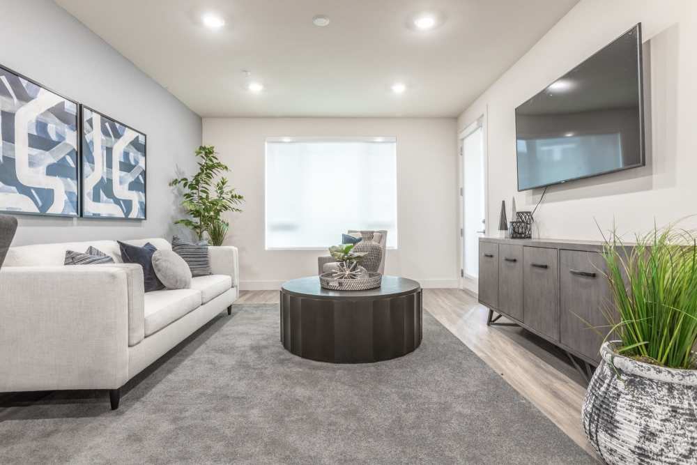 Bright living room at The Fields in Milpitas, California