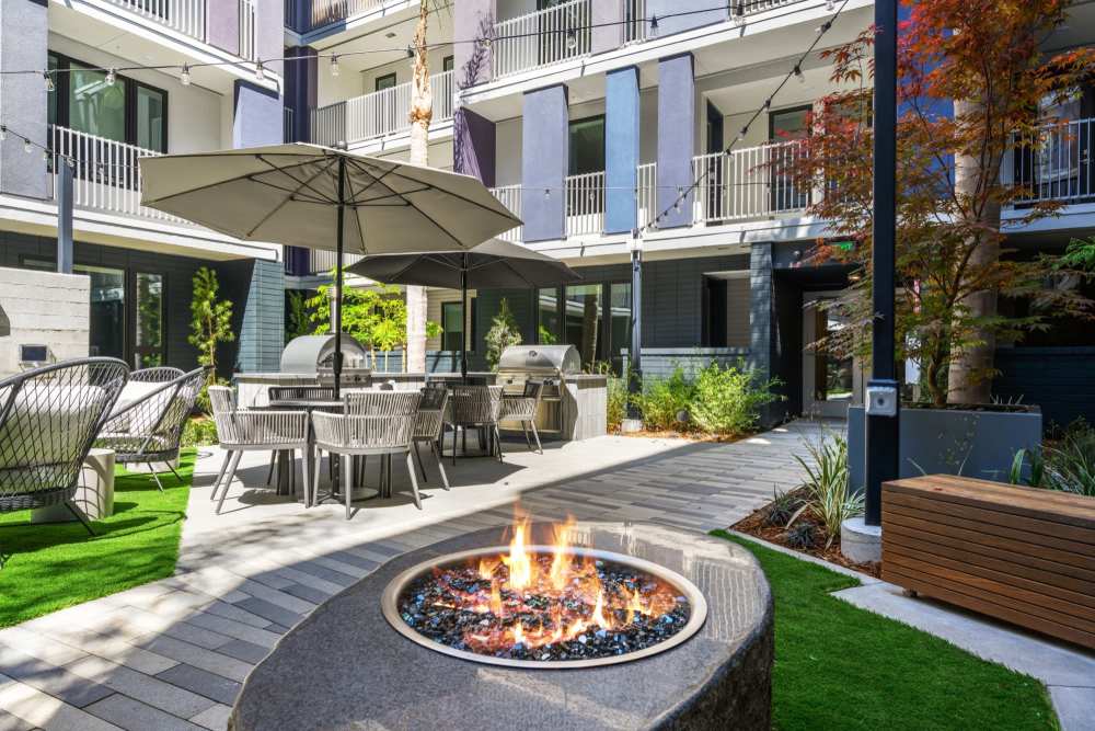 Graham firepit in the courtyard at The Fields in Milpitas, California