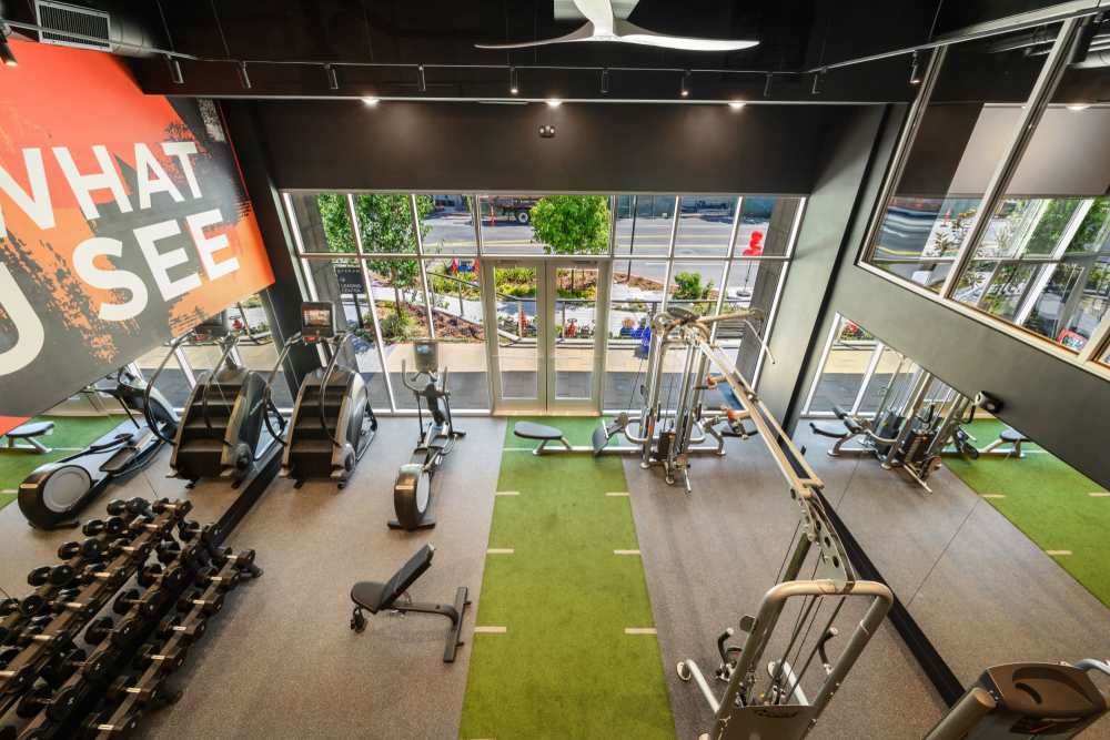 Second level of the Graham fitness center at The Fields in Milpitas, California