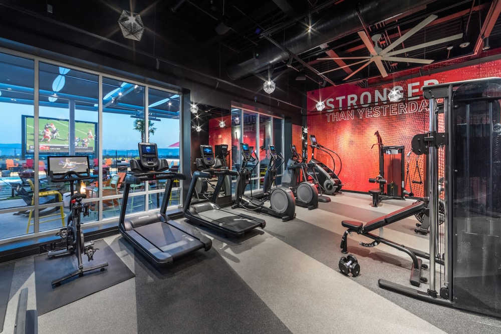 Fitness center at The Fields in Milpitas, California