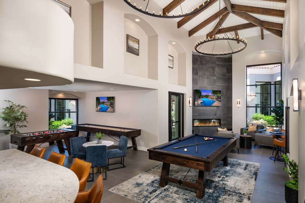 Game room at San Marin at the Civic Center in Scottsdale, Arizona