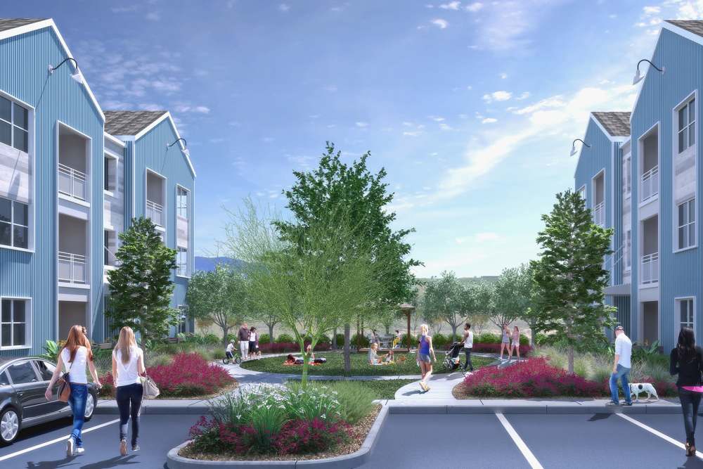 Outdoor parking area for the community at Norco Valley Square in Norco,California