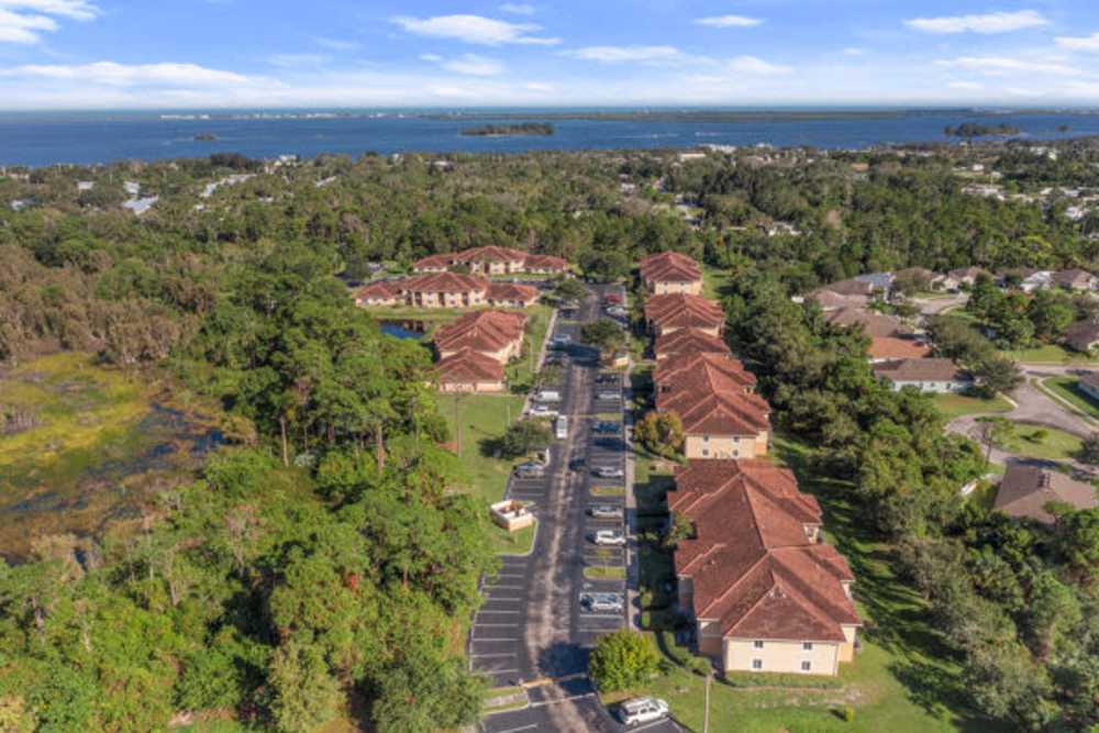 Aerial view of the property at Pelican Isles Apartments in Sebastian,Florida