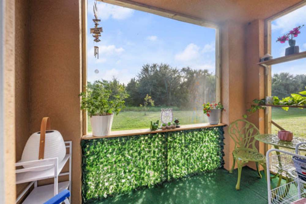 Private balcony at Pelican Isles Apartments in Sebastian,Florida