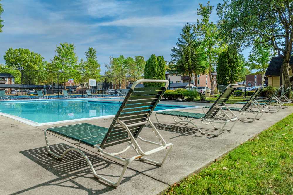 Swimming pool with nature view at Eden at Jefferson Crossing in Columbus, Ohio