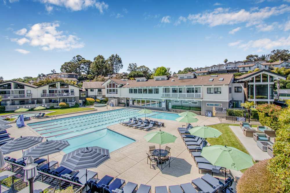 Resort-style swimming pool at Harbor Point Apartments in Mill Valley, California