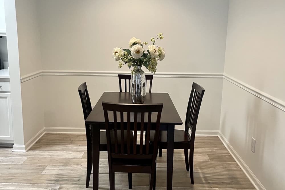 View of dining table at Park on Gilder Creek in Mauldin, South Carolina