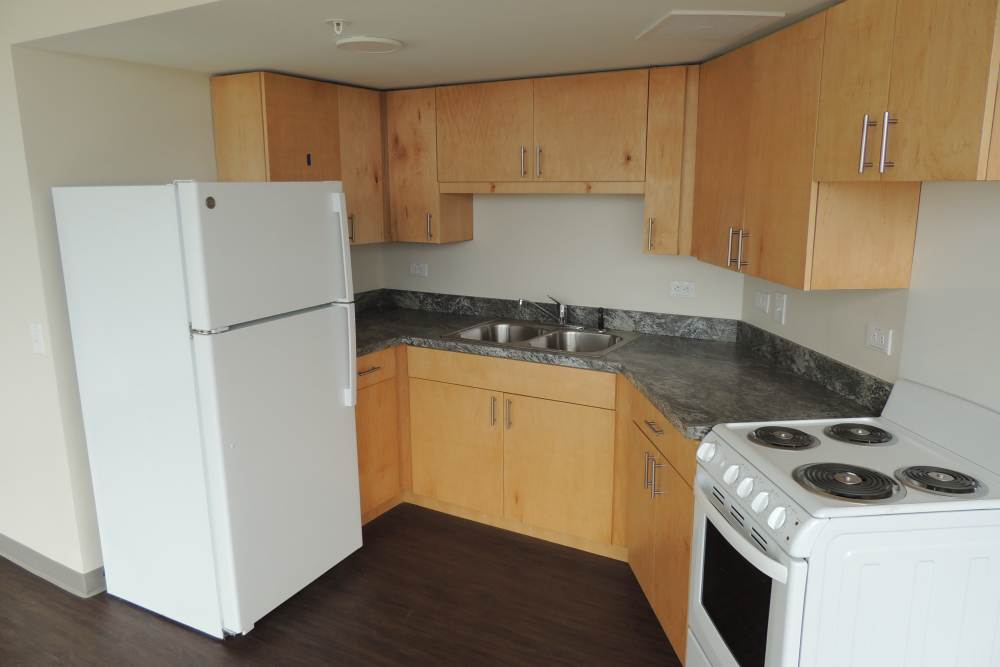 Apartment kitchen at Capital Towers in Raleigh, North Carolina