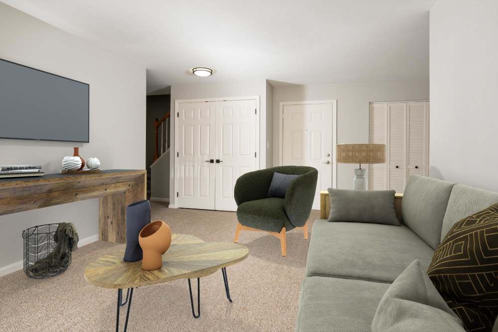 Living room at Iron Ridge and Stonegate Apartments in Elkton, Maryland
