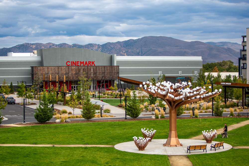 Community aerial view at Reno Experience District in Reno,