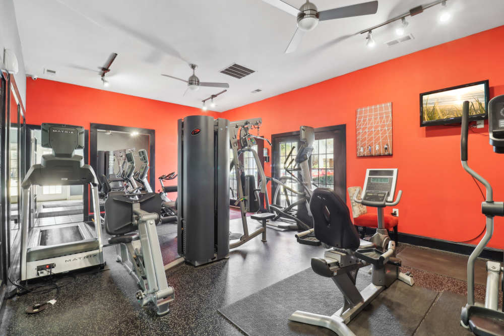 Fitness center at Malvern Lakes Apartments in Fredericksburg, Virginia