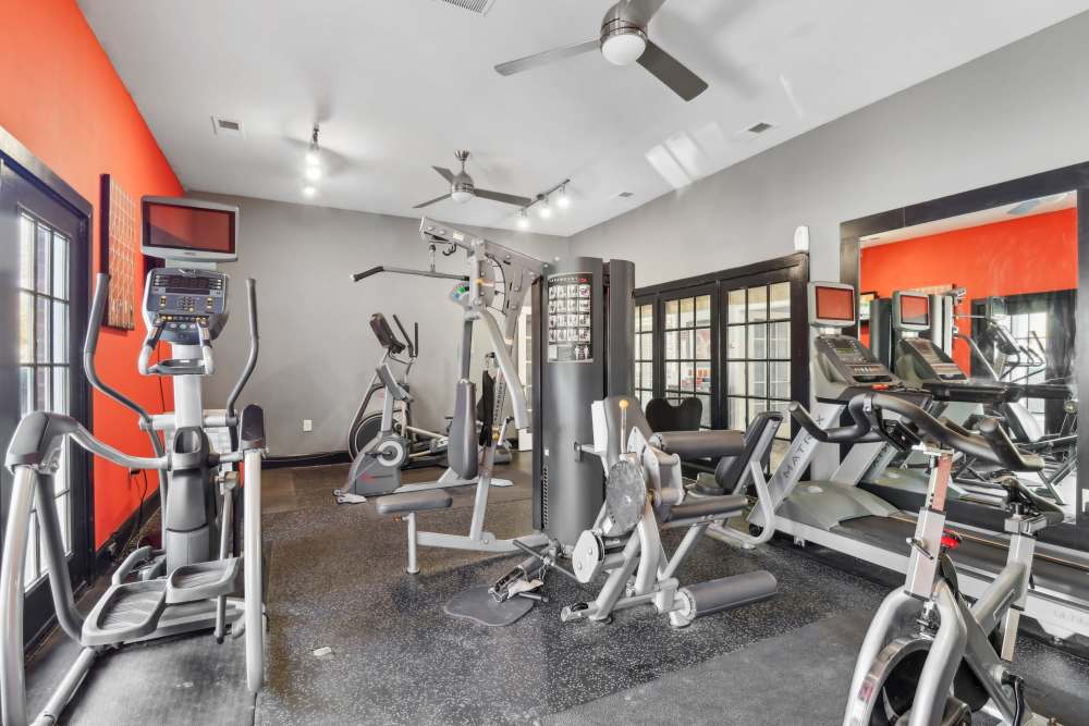 Fitness center with latest gym equipment at Malvern Lakes Apartments in Fredericksburg, Virginia 