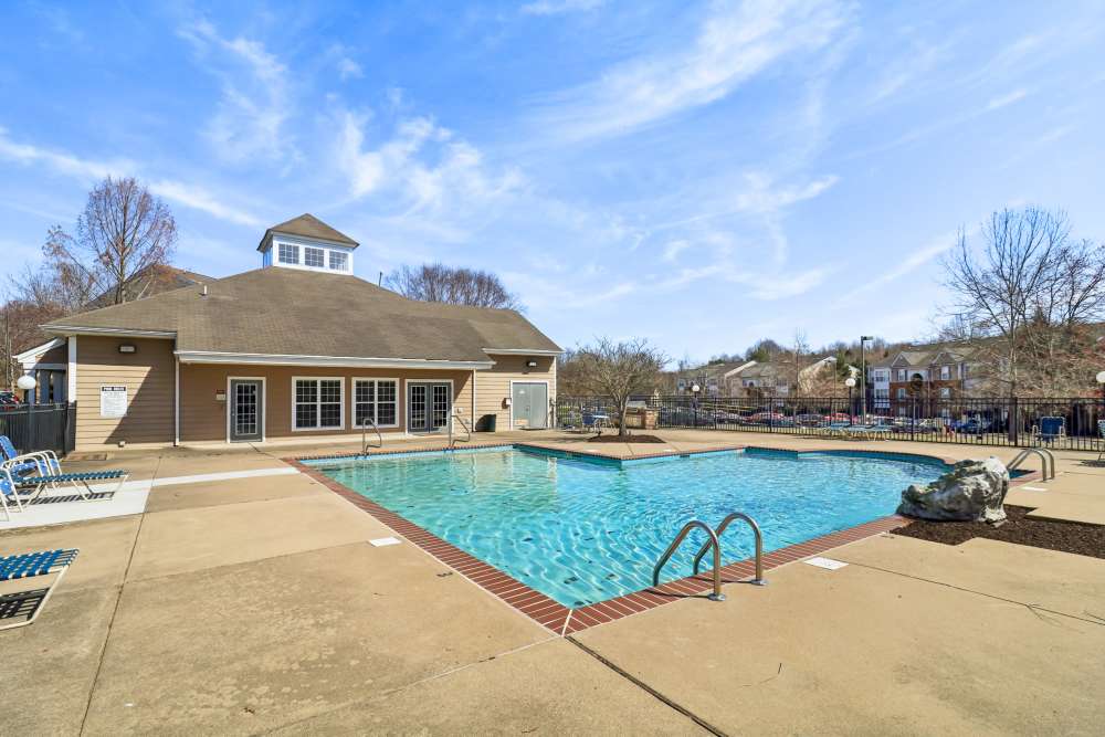 Sparkling swimming pool at Malvern Lakes Apartments in Fredericksburg, Virginia