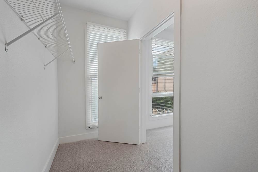 Closets of an apartment at The Lofts At West 7th in Fort Worth, Texas