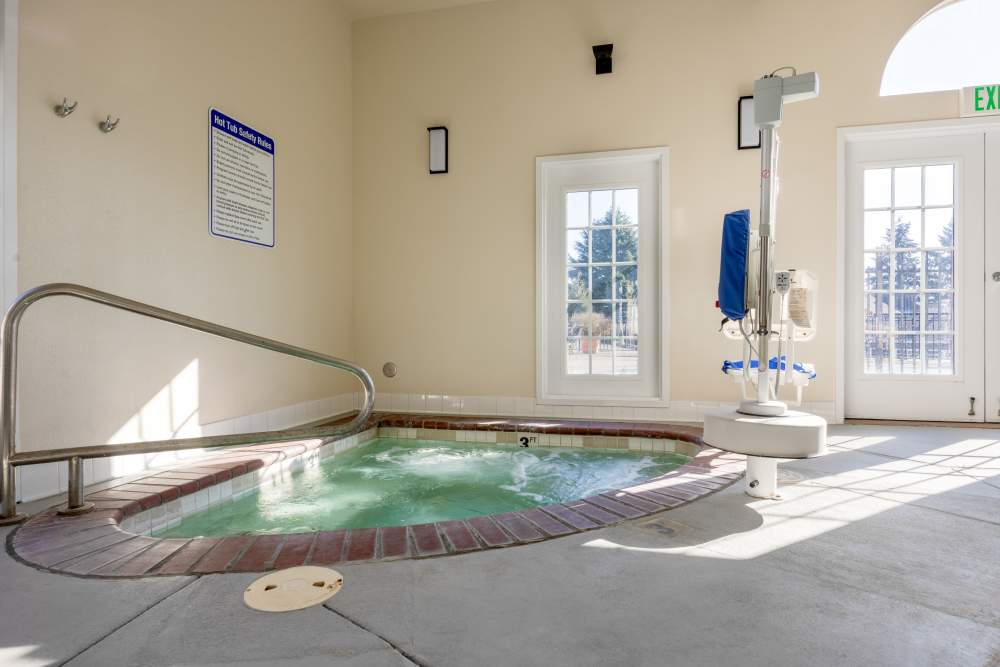 Indoor hot tub at Truewood by Merrill, Vancouver in Vancouver, Washington