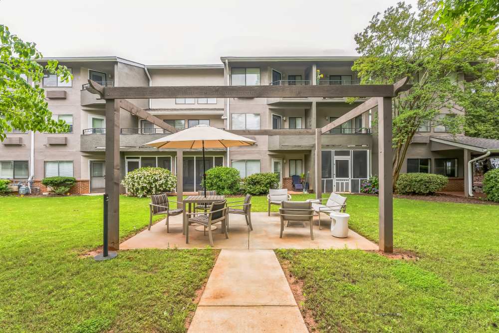 Exterior lounge at Regency House by Barclay House in Decatur, Georgia