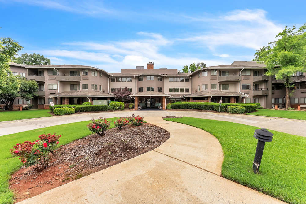 Exterior landscape at Regency House by Barclay House in Decatur, Georgia