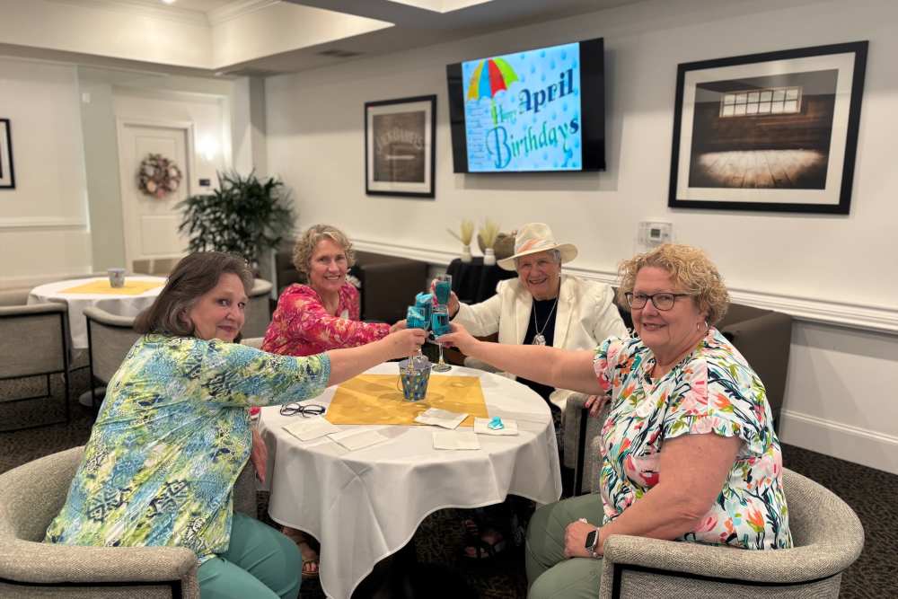 3 happy residents at the ribbon cutting event for The Blake at Kingsport in Kingsport, Tennessee