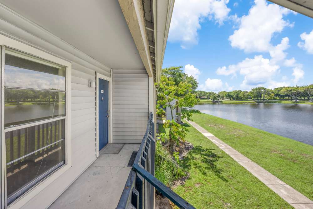 View of community from balcony at Clipper Cove Apartments in Boynton Beach, Florida