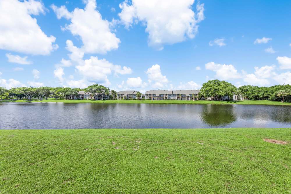 Community with lakeside view at Clipper Cove Apartments in Boynton Beach, Florida