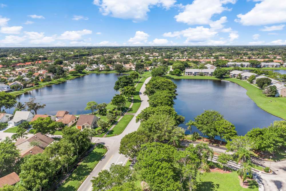 Drone view of community at Clipper Cove Apartments in Boynton Beach, Florida