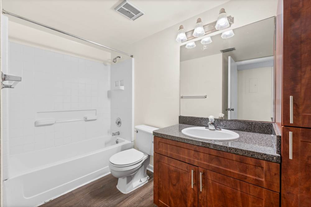 Bathroom with vanity at Clipper Cove Apartments in Boynton Beach, Florida